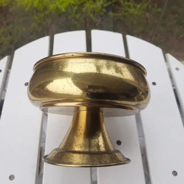 Fruteira antiga ou centro de mesa antiga em latão  15cm x 20cm - Foto 5