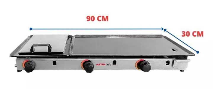 Chapa para lanches 90cm - 3 bocas