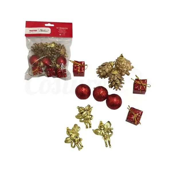 Enfeite Pendente 12pçs Wf * Anjo Bola Pinha Presente - Foto 2