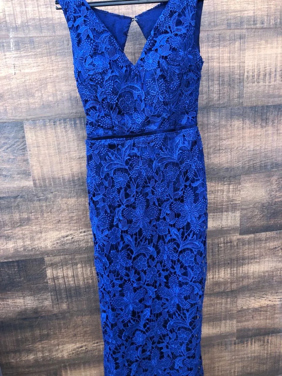 Vestido de festa - Azul Royal de Renda - Foto 5