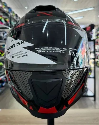 Capacete Norisk Razor, Black / Red, Cartão 12x - Foto 2