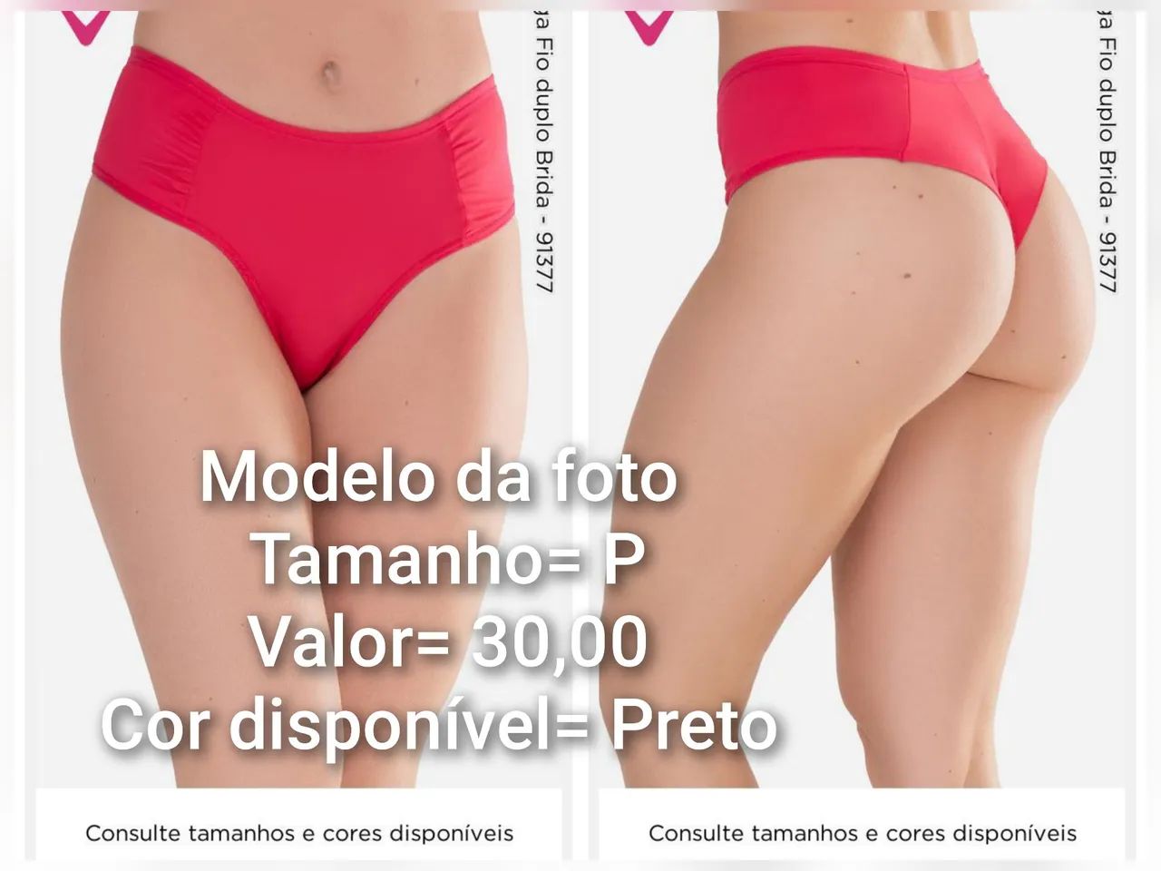 Calcinha Fio Duplo Brida - P - Preta