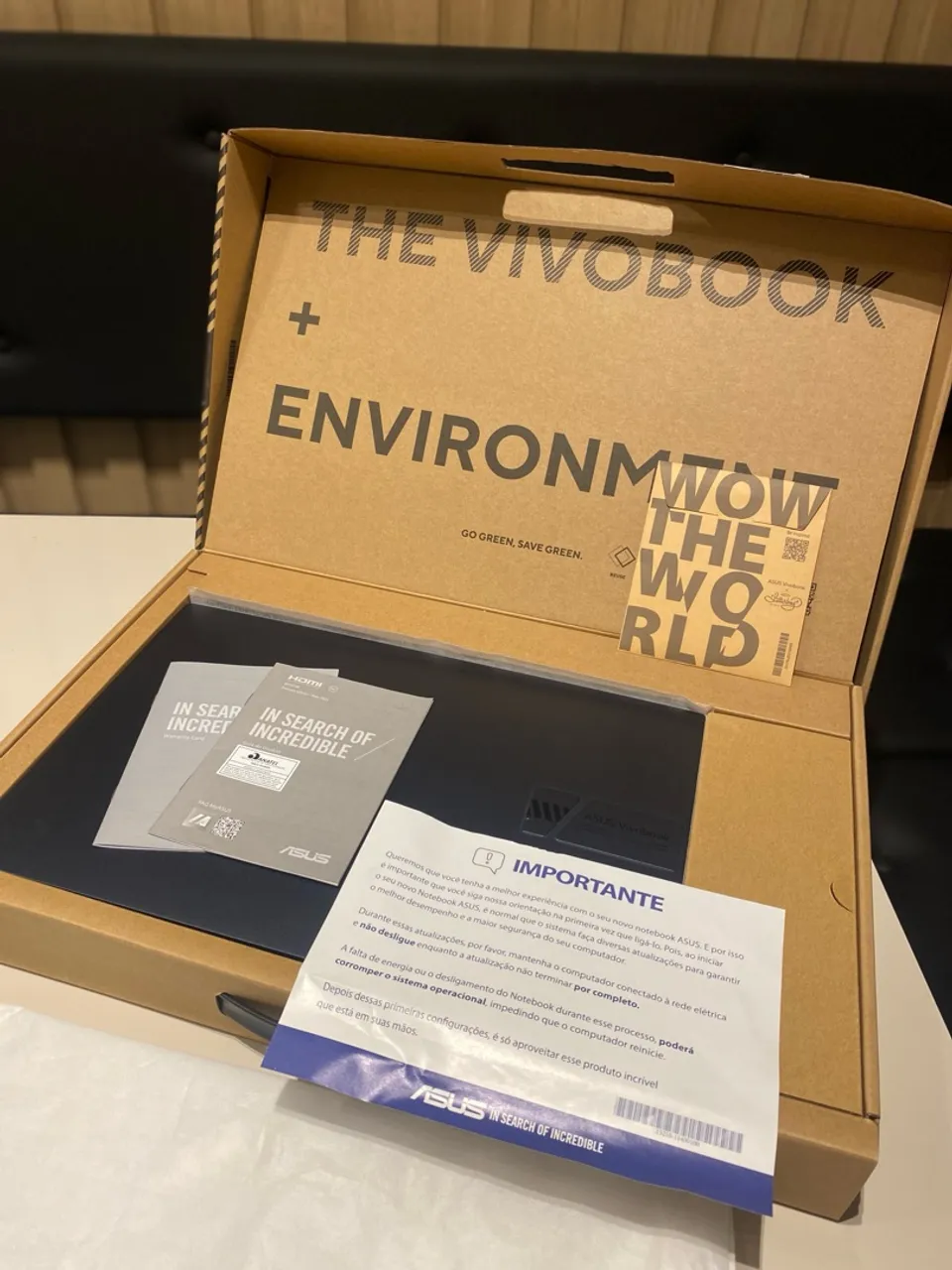 Notebook ASUS VivoBook Novo na Caixa