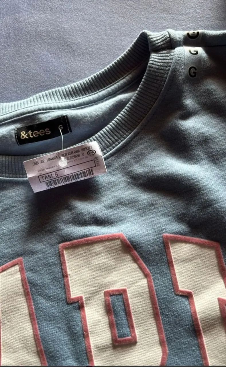 Blusa moletom "Paris" azul G - Foto 4