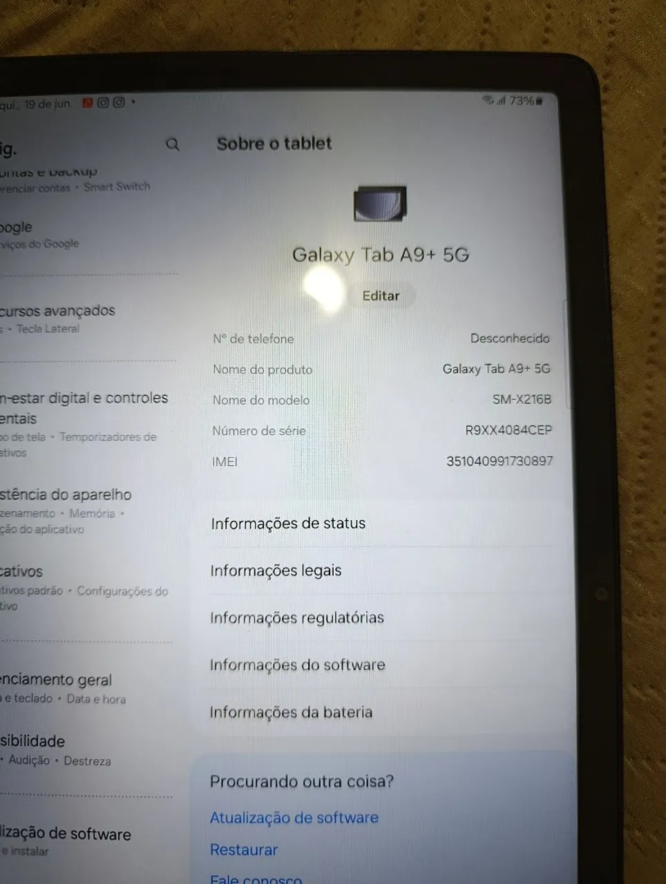 Galaxy tablet A9+ 5g