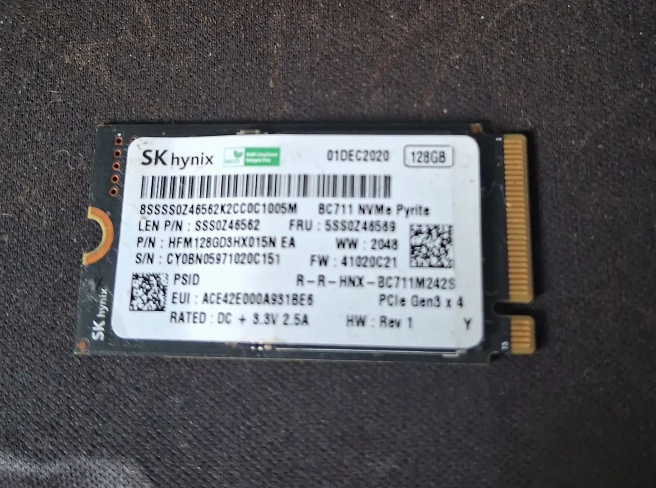 Ssd nvme de 128gb 