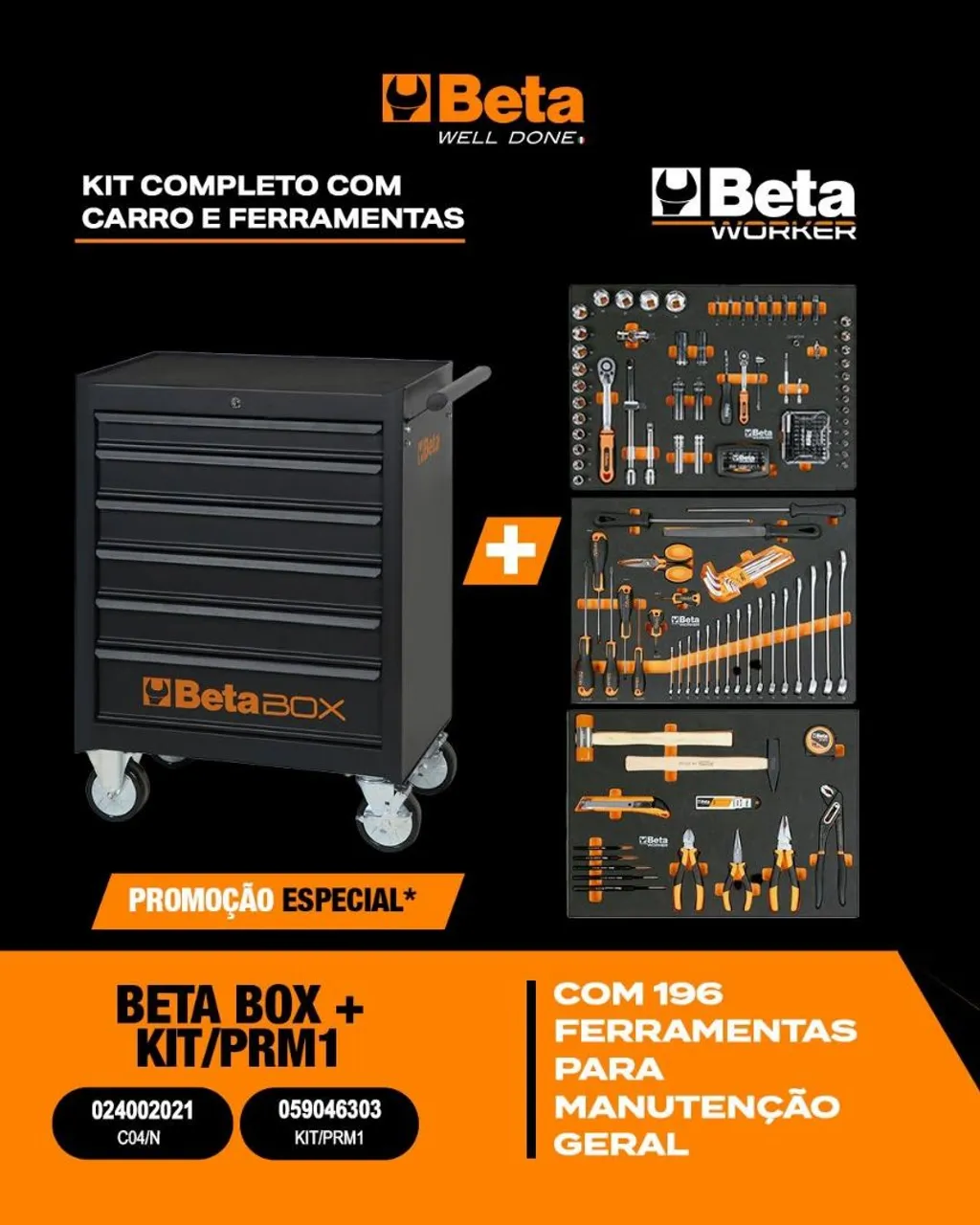 Kit Completo Ferramentas Beta Box + 196 peças