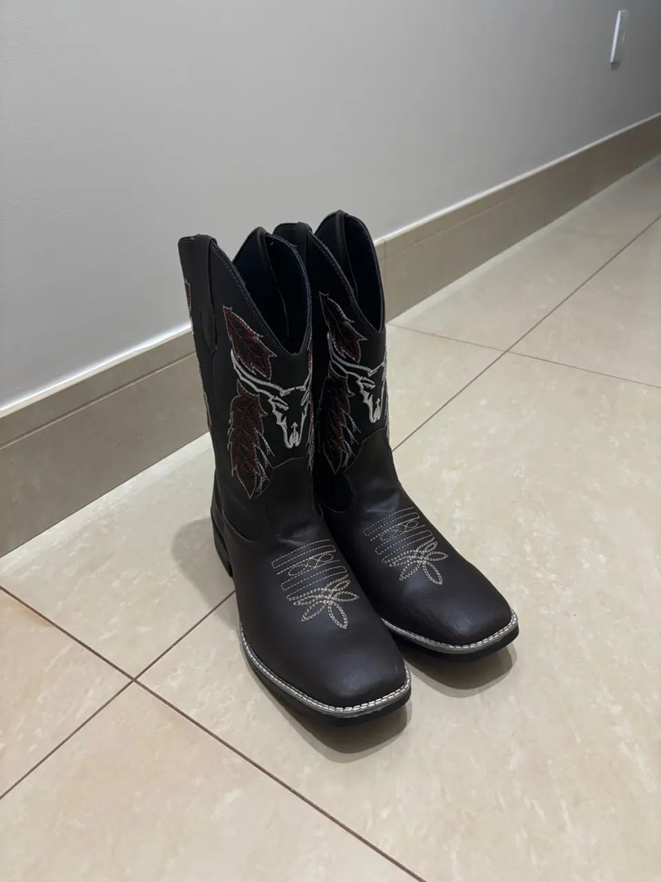 Bota Country Masculina Bico Quadrado Linha Premium - Foto 4