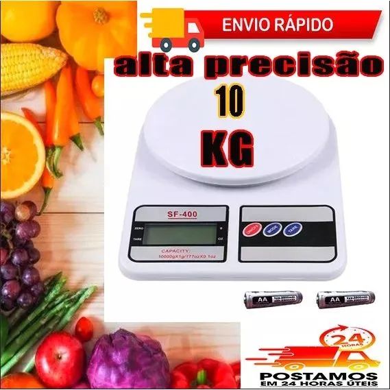 Balança digital pesa até 10 kilos 