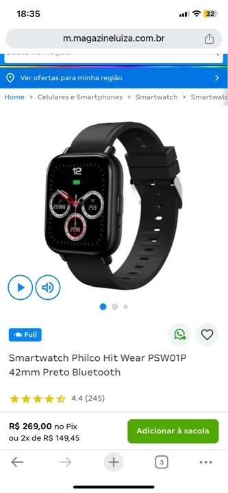 Smartwatch Philco Hit Semi Novo - Foto 4