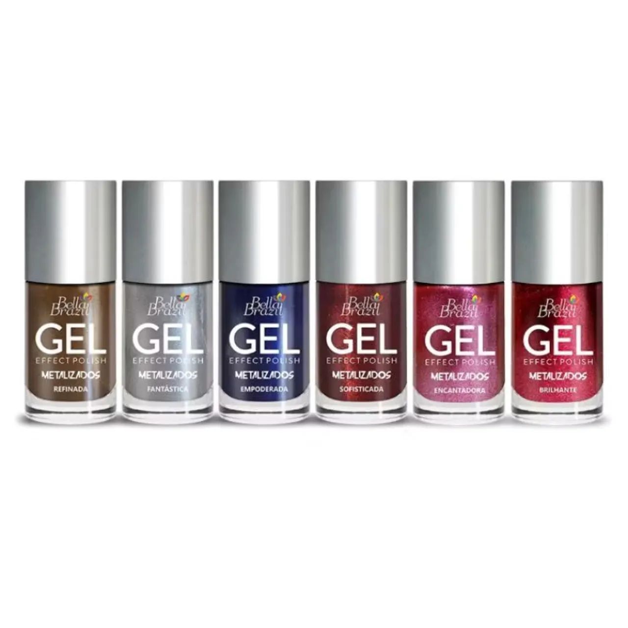 Kit 10 Esmaltes Unhas metalizado EFEITO GEL - Foto 3