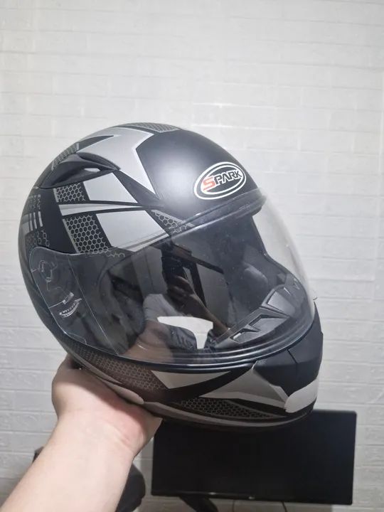 Capacete Spark Preto e Cinza - Tamanho 61 - Foto 4