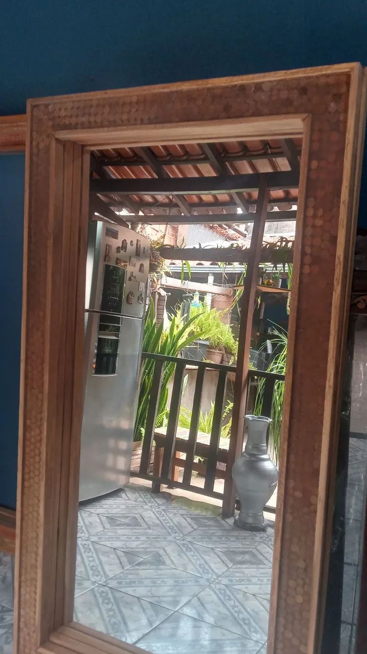 Espelho de madeira de demolição rustica - Foto 4