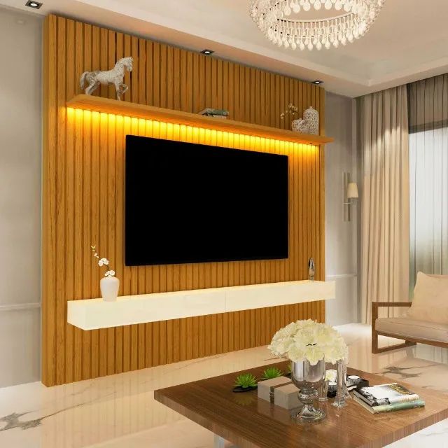 Painel Ripado TV até 85 Polegadas com LED 230cm Nobre c/ Nicho- SUPER OFERTA!