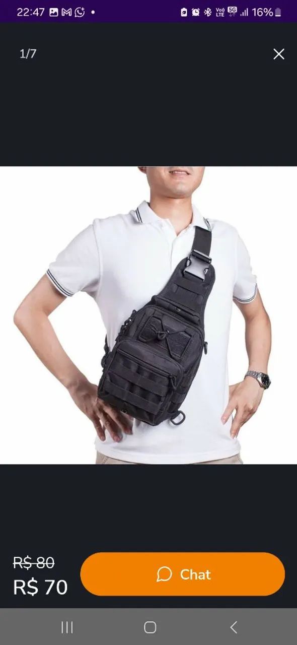 Bolsa Transversal,  mochila de cintura  - Foto 5