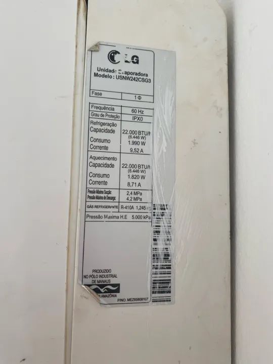 Ar Condicionado LG Inverter Split 22000 BTUs - Foto 3