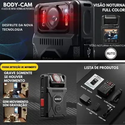 Câmera Profissional Boblov Corporal M7 Pro Display Zoom 24x - Foto 4
