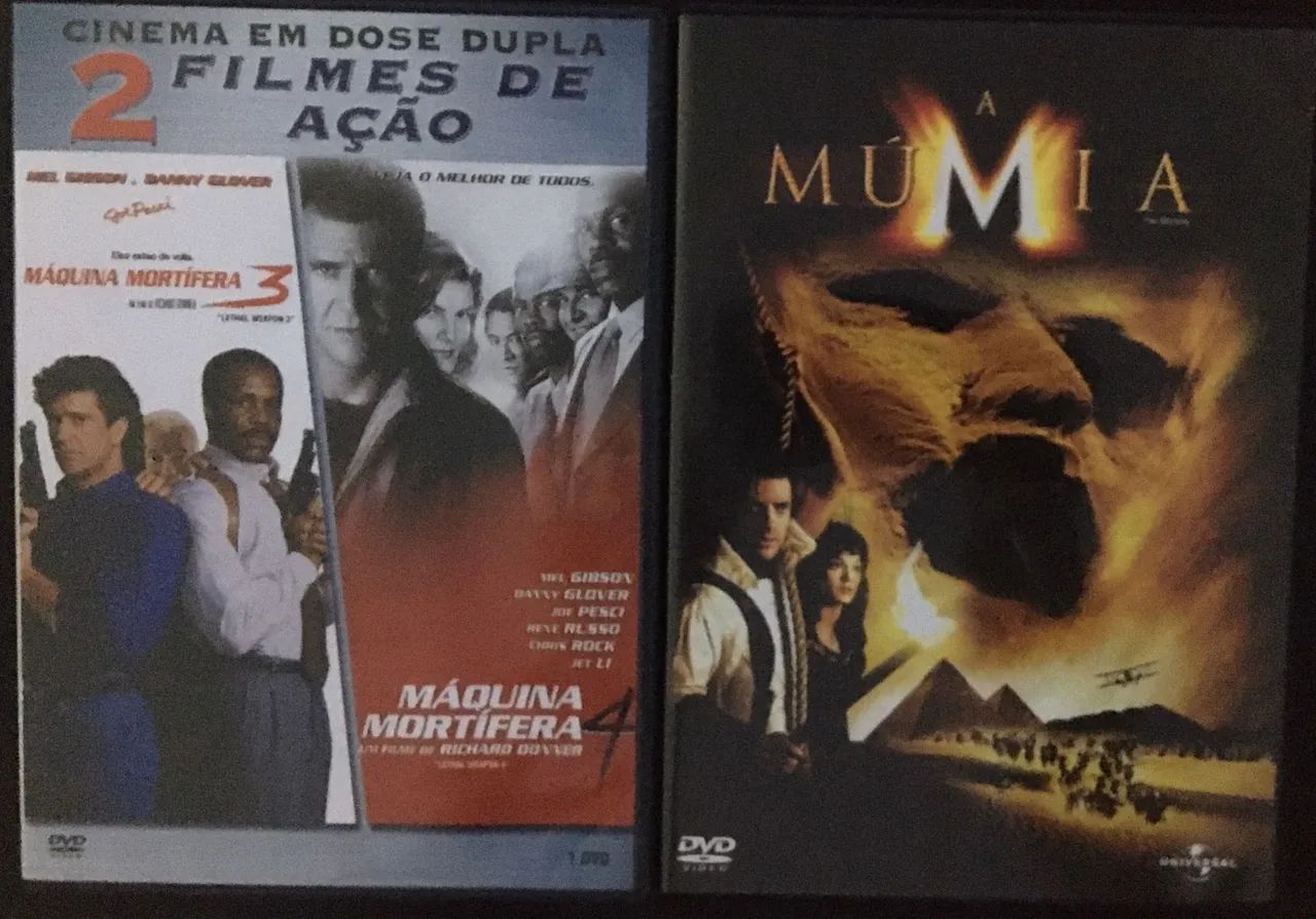 2 DVDS - 3 filmes: MAQUINA MORTFERA 3 E 4 E A MUMIA