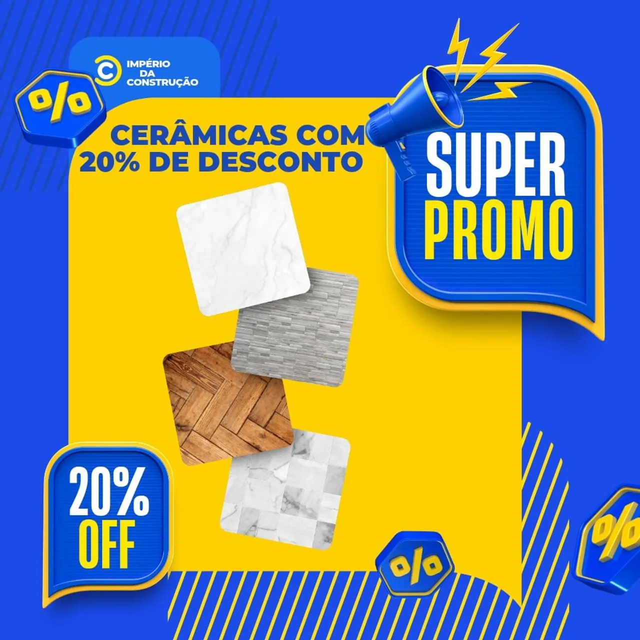 Cerâmica com 20% de desconto - Super Promo!