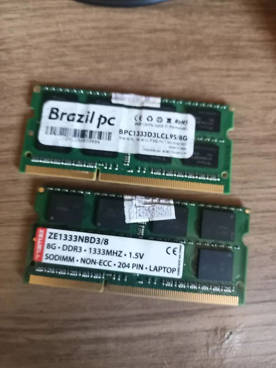 Memória RAM 8GB DDR3 1333MHz 1.5V SODIMM