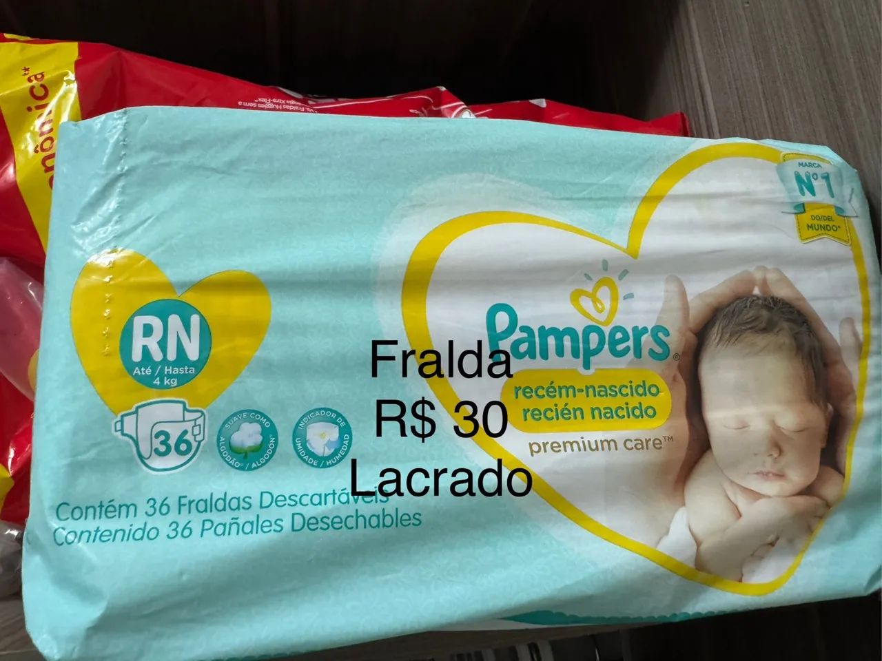 Fralda Pampers RN - Pacote com 36 unidades