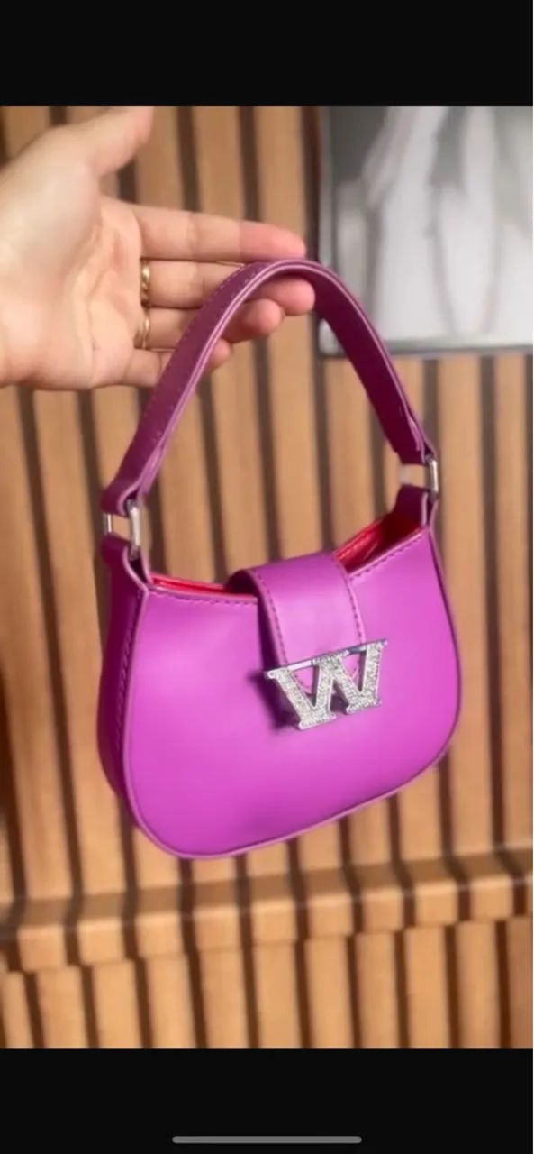 Bolsa W lilás de mão  - Foto 3