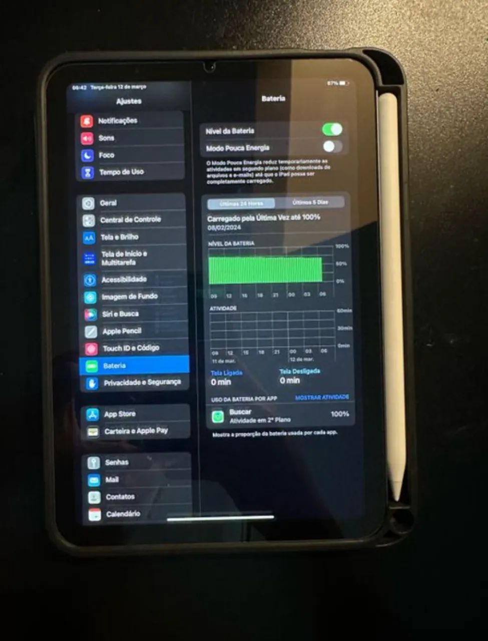 Ipad mini 6: 64 gb + apple pencil 2 + capa + caixa - Tablets e E