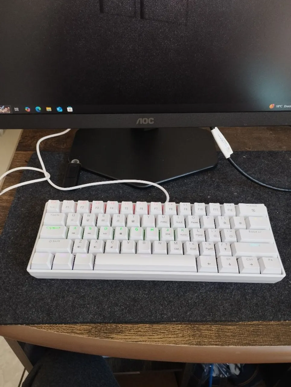 Teclado Gamer Mecânico Rgb Branco