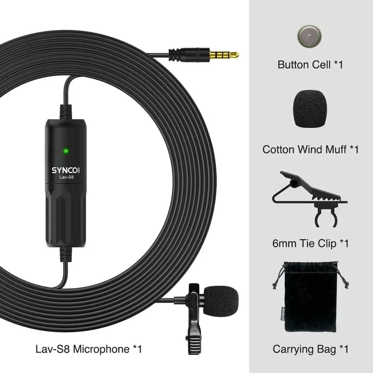 MICROFONE LAPELA OMNIDIRECIONAL SYNCO LAV-S8 - Foto 5