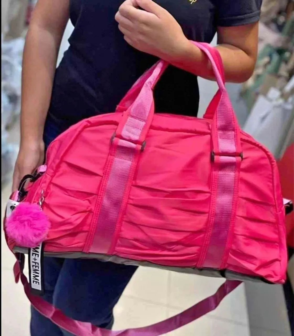 Bolsa de Mão Rosa com Alça Removível - Foto 2