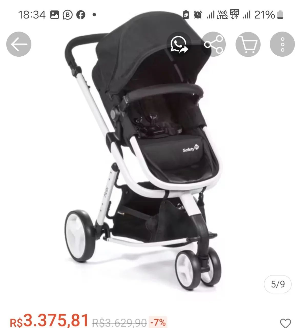 Kit carrinho de bebê Moisés com bebê conforto  - Foto 2