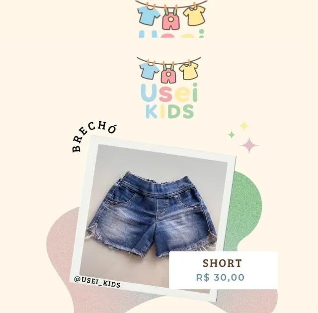 SHORT JEANS INFANTIL - FEMININO