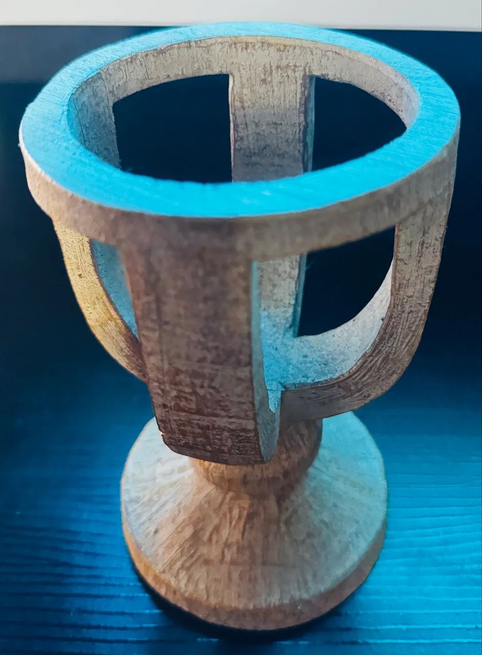 Cálice para decoração (madeira de demolição) 15x10 