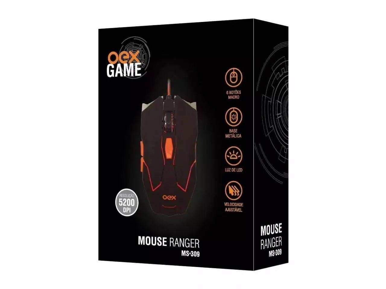MOUSE GAMER 5200 DPI OEX RANGER MS309