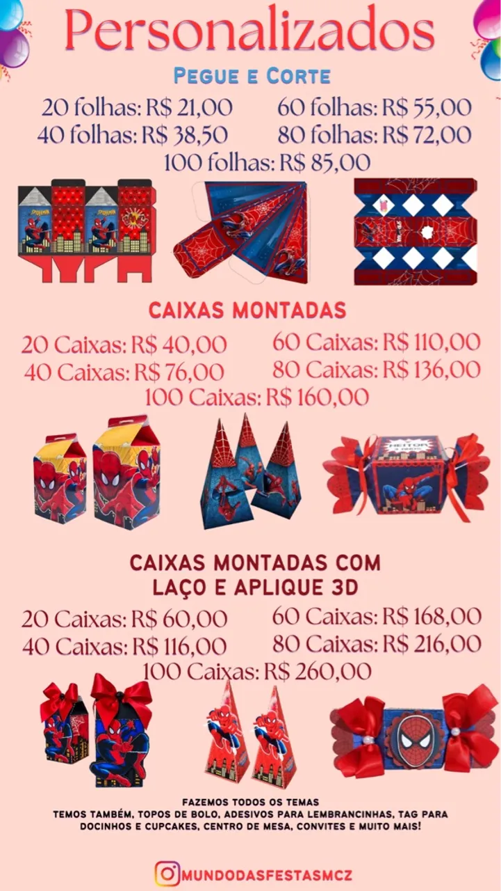 personalizados para festa