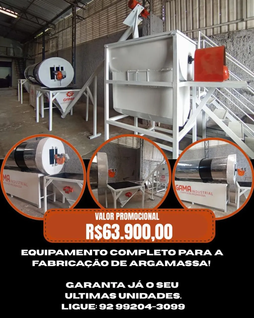 Máquina fábricar Argamassa