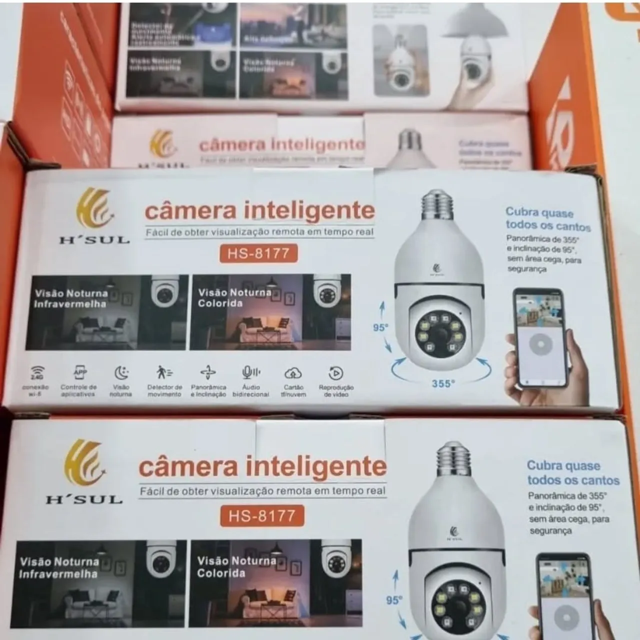 Câmera Inteligente H'SUL HS-8177 - Visão Noturna e Colorida