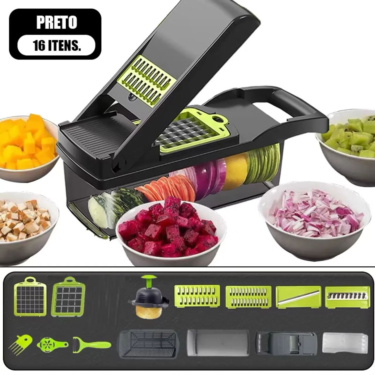 Cortardor/Fatiador/Descascador de legumes com Caixa de Armazenamento - Foto 4