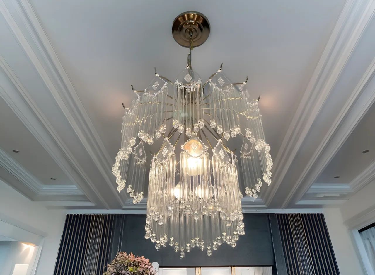 Lustre, luminária pendente para sala dourado  - Foto 2