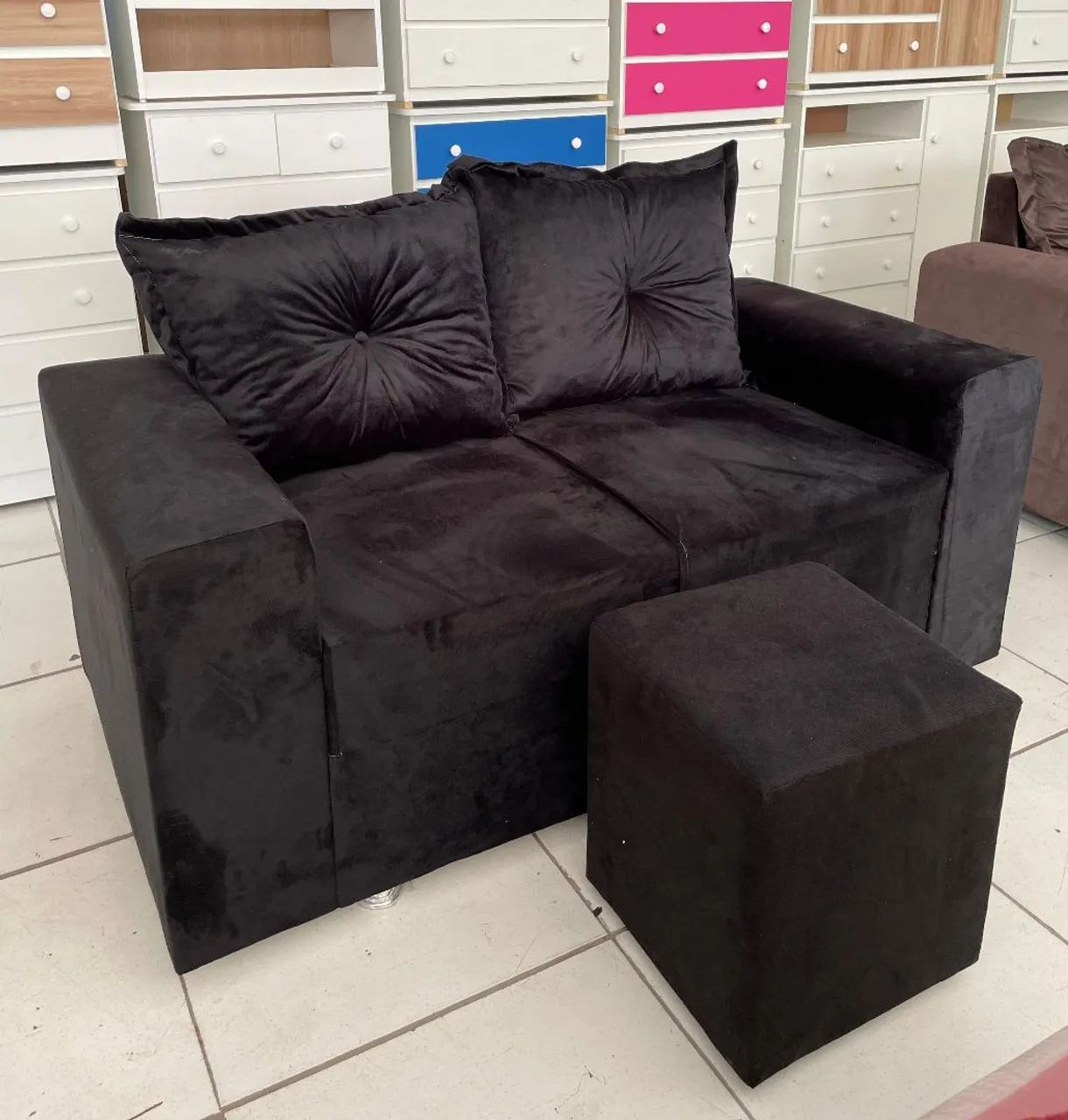 Sofá 2 Lugares com Puff de brinde  - Foto 2