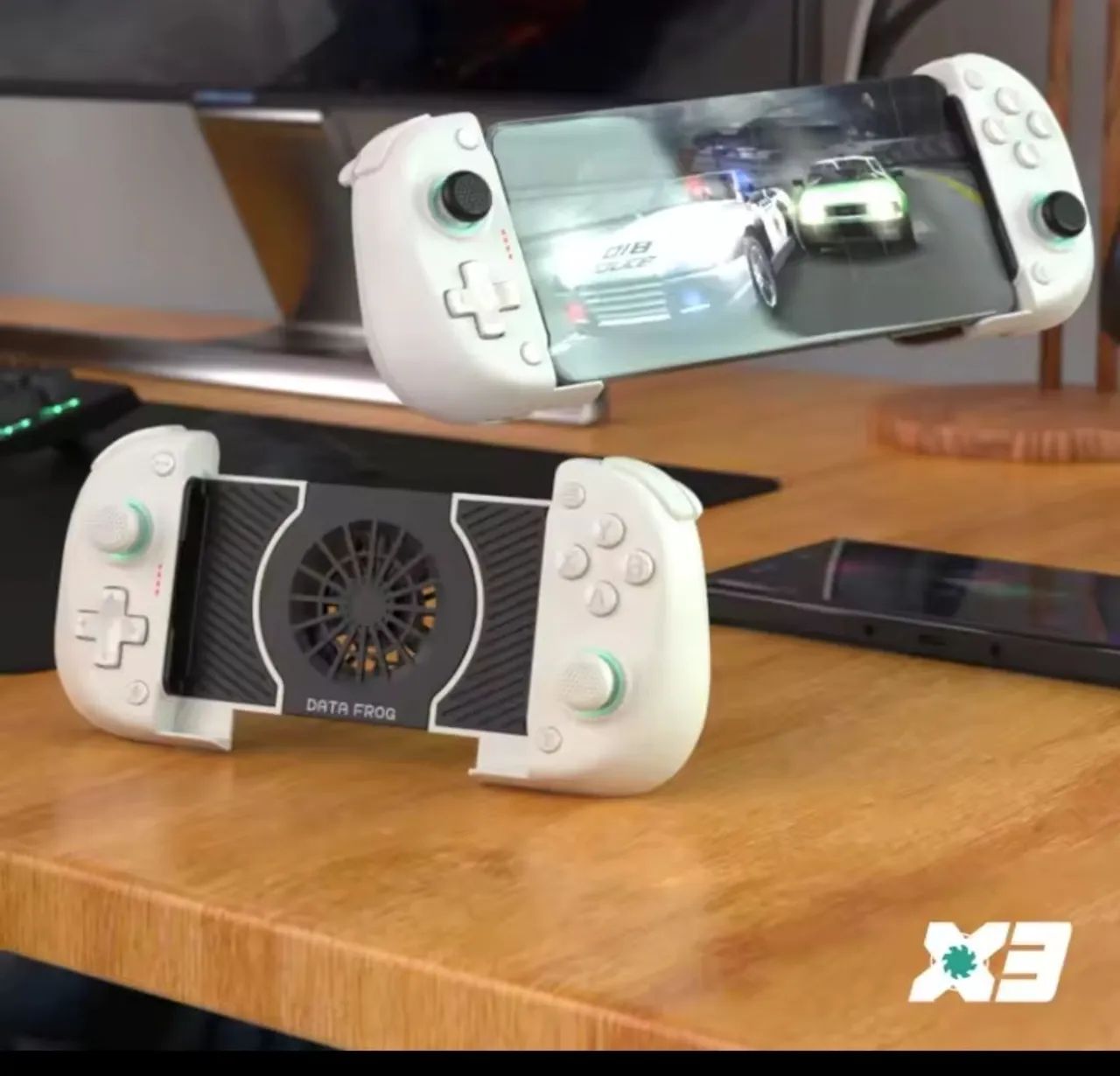 Controle gamepad bluetooth data frog x3 com cooler 