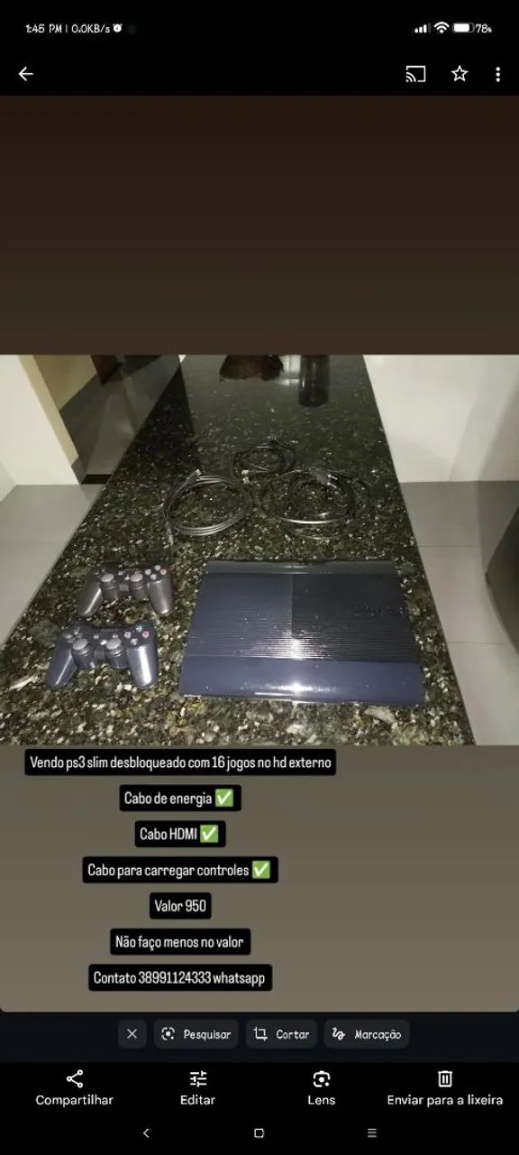 PS3 Slim Desbloqueado com 16 Jogos