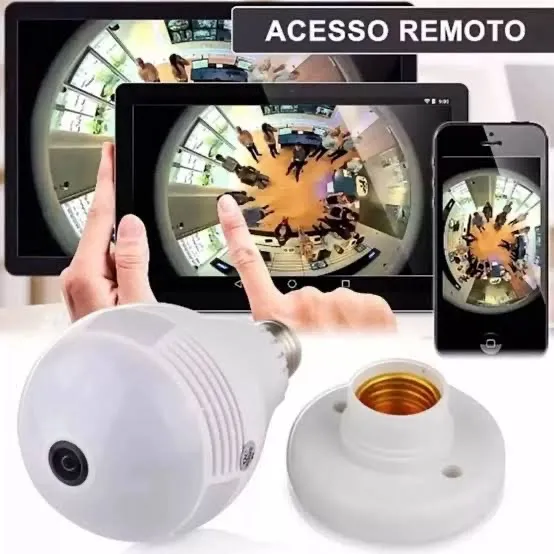 Câmera Espiã Wi-Fi - Bulb Camera - Segurança 360°