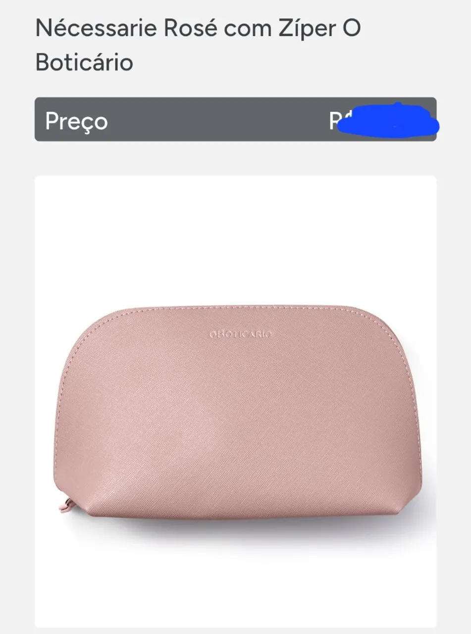 Necessaire Rosé com Zíper O Boticário