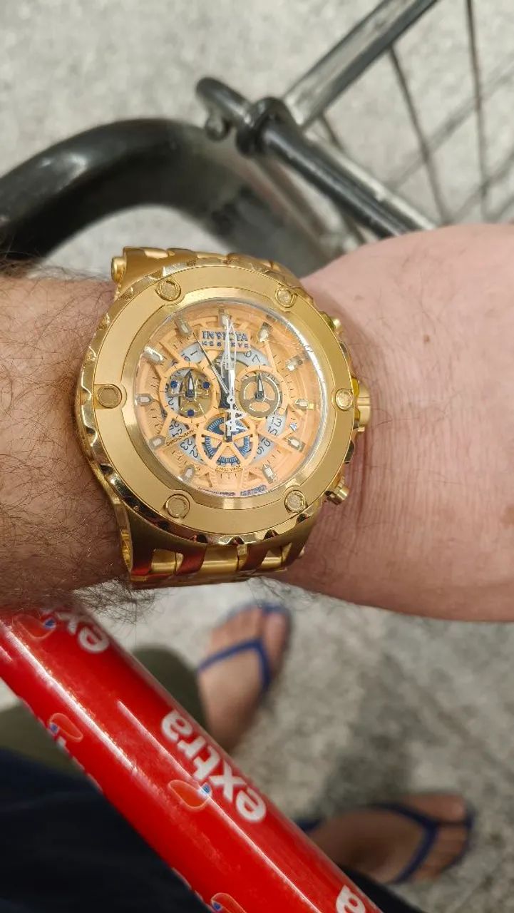 Relógio invicta original dourado funcionando perfeitamente  - Foto 3