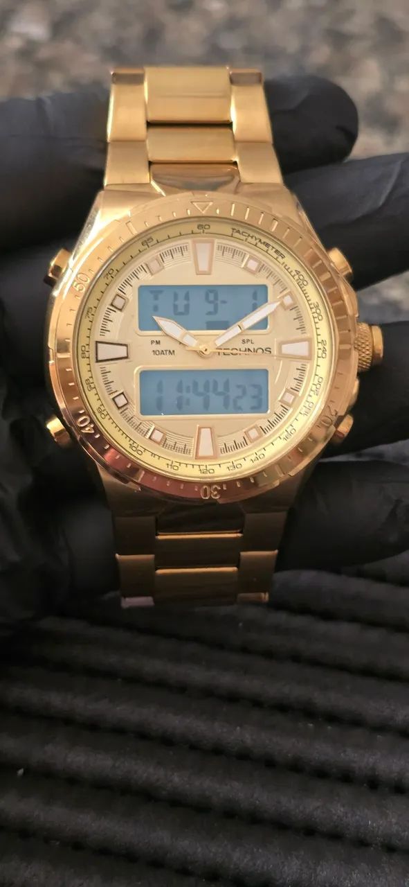 Relógio Technos Anadigi dourado - Foto 4