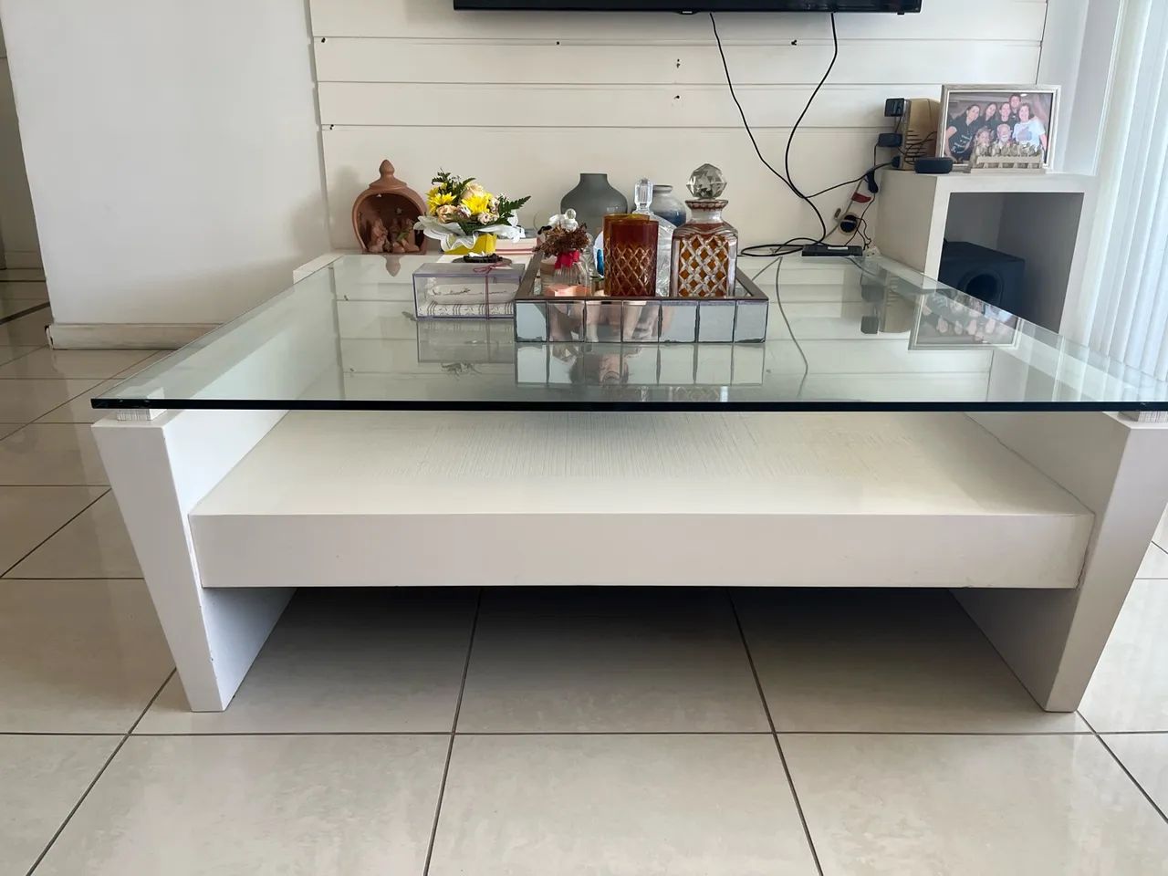 Mesa de centro madeira e vidro - Foto 2