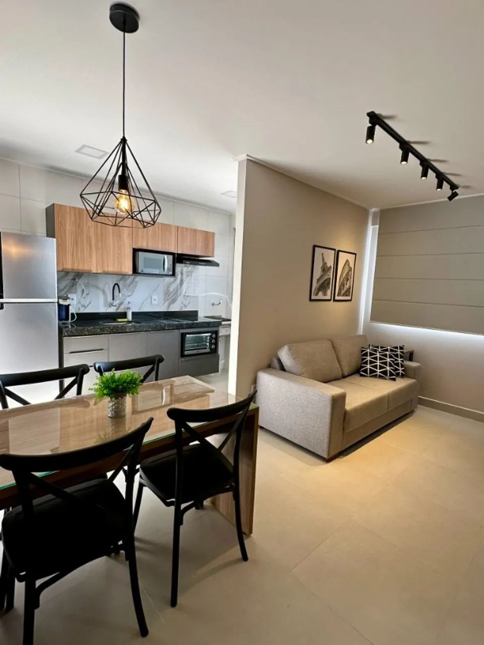 Quarto e sala lindo. Studio Design 3. Decorado