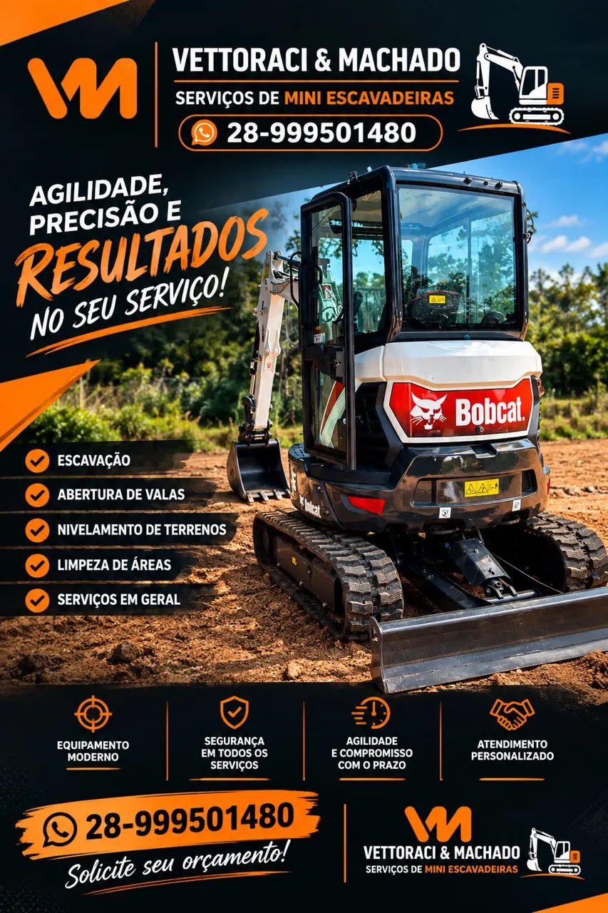 Locação de mini escavadeira 