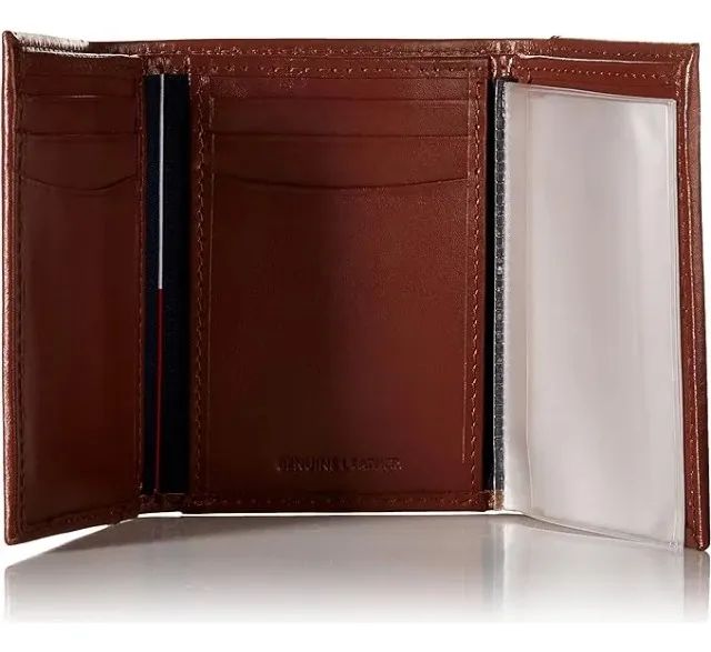Carteira Tommy Hilfiger Leather Trifold Tan - Foto 3